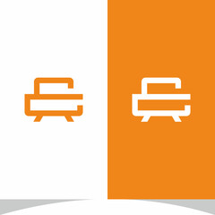 E Initial Furniture Logo Design Vector