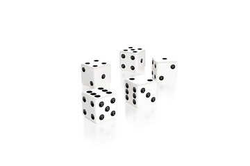 Dice isolated on white background. 3d illustration.