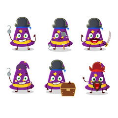Cartoon character of wizard hat with various pirates emoticons
