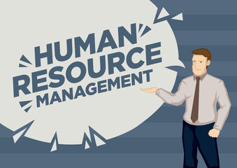 Businessman presentation on the topic of Human Resource Management.