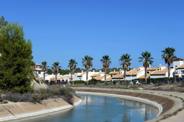 Water channel in Orihuela Costa. Spain