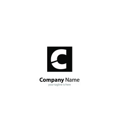 the simple elegant logo of letter C with white background