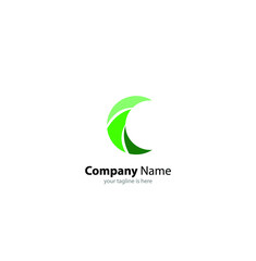 the simple elegant logo of letter C with white background