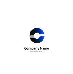 the simple elegant logo of letter C with white background