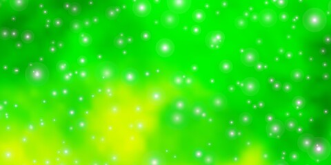 Light Green, Yellow vector background with colorful stars. Blur decorative design in simple style with stars. Design for your business promotion.