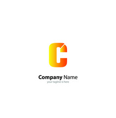 the simple elegant logo of letter C with white background