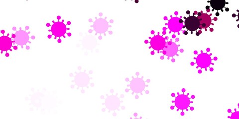 Fototapeta na wymiar Light pink vector backdrop with virus symbols.