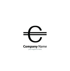 Obraz premium the simple elegant logo of letter C with white background