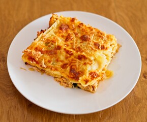 Homemade chicken and cheese Lasagna 