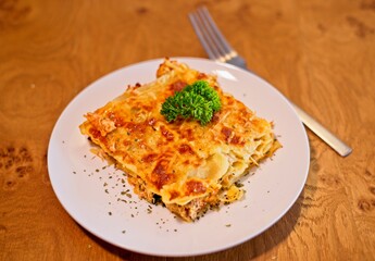 Homemade chicken and cheese Lasagna 