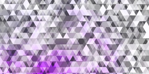 Light Purple vector pattern with lines, triangles.