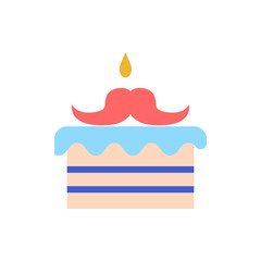 birthday cake icon vector illustration flat style. father's day icon set.
