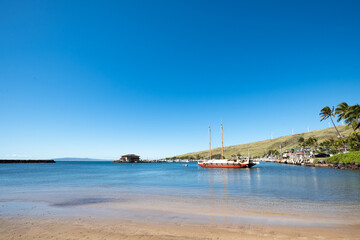 Sailing Boat resting in the Ma'alaea Harbor, Maui, Hawai'i