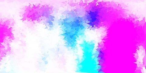 Light pink, blue vector poly triangle layout.