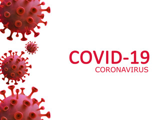 COVID-19 Coronavirus text on white background. Pandemic Protection Concept.