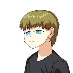 中性的な茶髪碧眼の人物