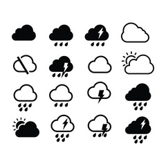 Weather icons set. Weather vector collection. Weather icon vector isolated on white background, Weather forecast.