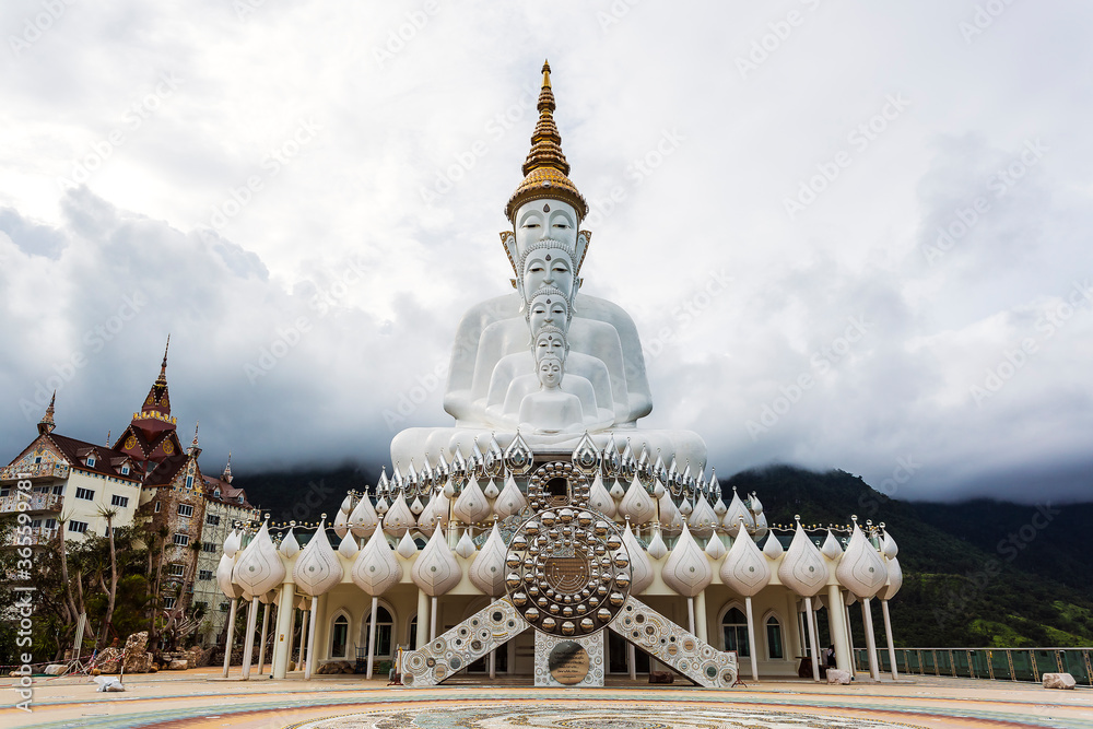 Sticker phetchabun , thailand - september 2, 2016 : a view of beautiful temple is name wat phasornkaew . loc