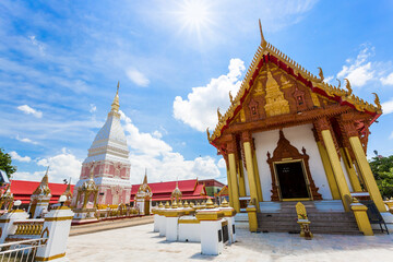 Pagoda of Wat Phra That Renu in renu nakhon District, Nakhon Phanom Province,Thailand.