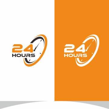 24 Hours logo Design Vector Illustration