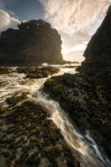 sunset at bethells, new zealand