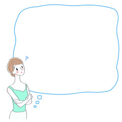 young woman and speech bubble