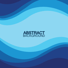 Blue wave vector abstract background flat design stock illustration