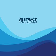 Blue wave vector abstract background flat design stock illustration