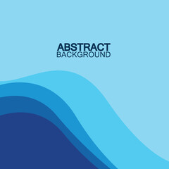 Blue wave vector abstract background flat design stock illustration