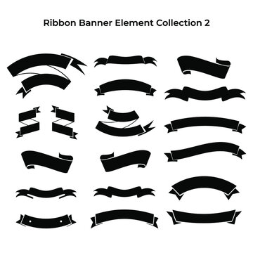 ribbon banner vector for label, brand name, title design