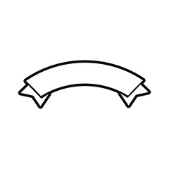 Outline ribbon banner vector element for brand name, label design, title, company name.