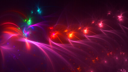 Naklejka premium 3D rendering abstract multicolor fractal light background