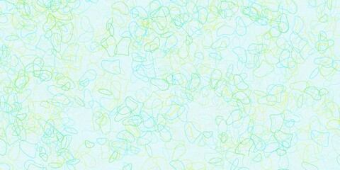 Light blue, green vector texture with memphis shapes.