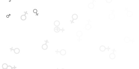 Light Gray vector pattern with feminism elements.