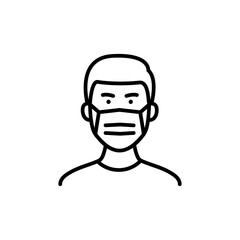 Man with protection mask icon vector image	