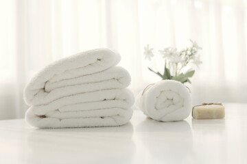Fototapeta na wymiar soap and towels
