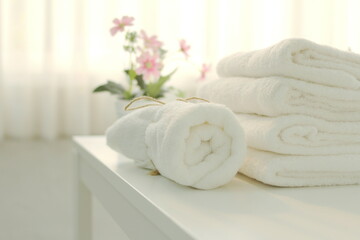Fototapeta na wymiar towels in a bathroom