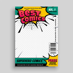 Superhero comic magazine front cover page design © starlineart