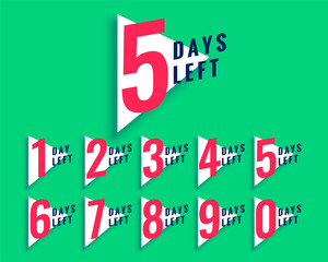number of days left countdown template in triangle style