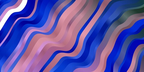 Light Blue, Green vector template with lines. Colorful abstract illustration with gradient curves. Pattern for ads, commercials.