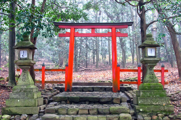 Fototapeta na wymiar The Wakamiya Shrine in Nara, Japan