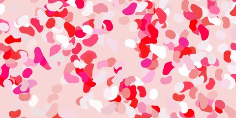 Light red vector template with abstract forms.