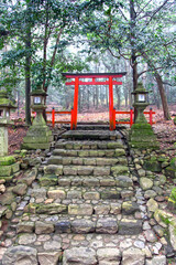 Fototapeta na wymiar The Wakamiya Shrine in Nara, Japan