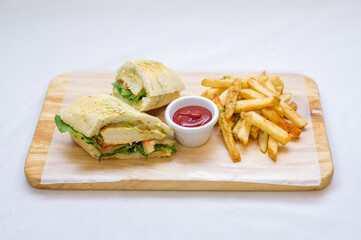 sandwich with french fries