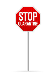 Road sign stop quarantine