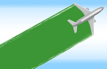 3d illustration of a background Libya travel concept. flag with plane