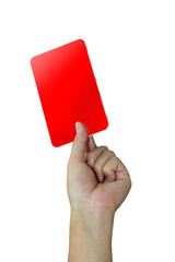hand holding a red card