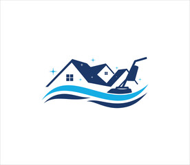 housekeeping and cleaning service vector logo design