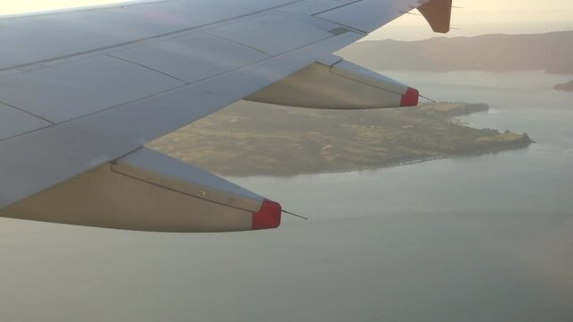 View from Airplane landing to New Zealand
