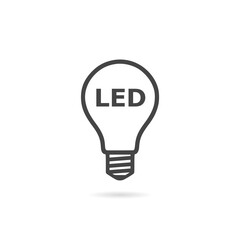 Led Light Bulb icon with shadow